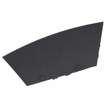 Black rear tow hook cover panel with two round fastener caps