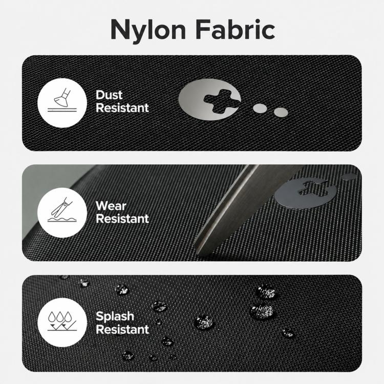 Hard-shell controller case in textured nylon fabric with water- and dust-resistant finish