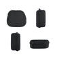 Hard-shell controller case shown in multiple views with zipper and compact shape
