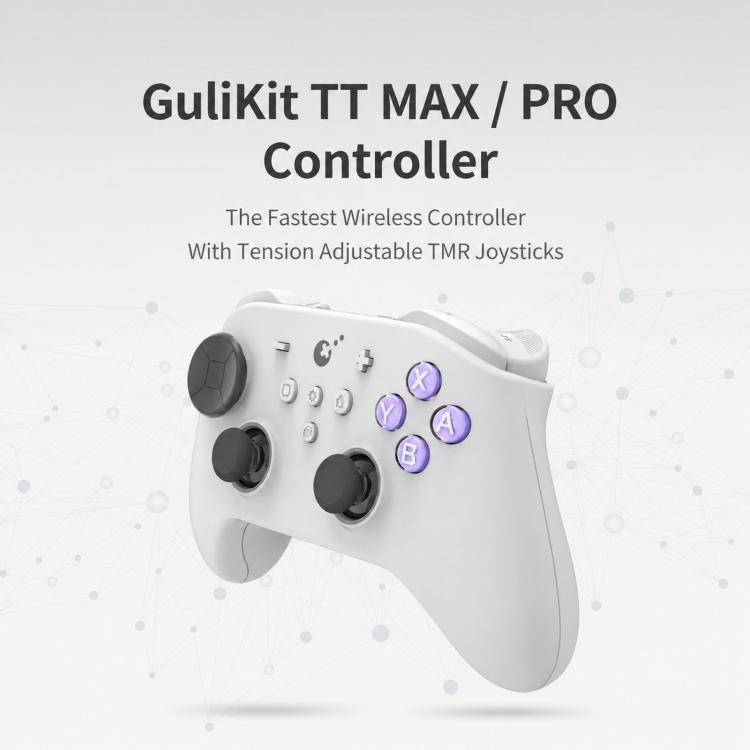 Light wireless game controller with analog sticks and colored ABXY face buttons