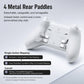 Wireless game controller with matte white body and four metal rear paddle switches