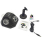 LED party light set with pyramid unit, second light head, remote, and power cable