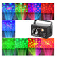 LED laser magic ball light projecting colorful dot and star patterns in multiple colors