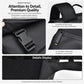 Minimalist waterproof men’s backpack close-ups of breathable straps, zipper, and woven texture