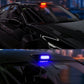 Black car roof solar LED warning light cover with red and blue LED bars