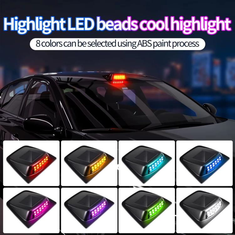 Solar roof LiDAR cover LED warning light showing multiple LED color modes