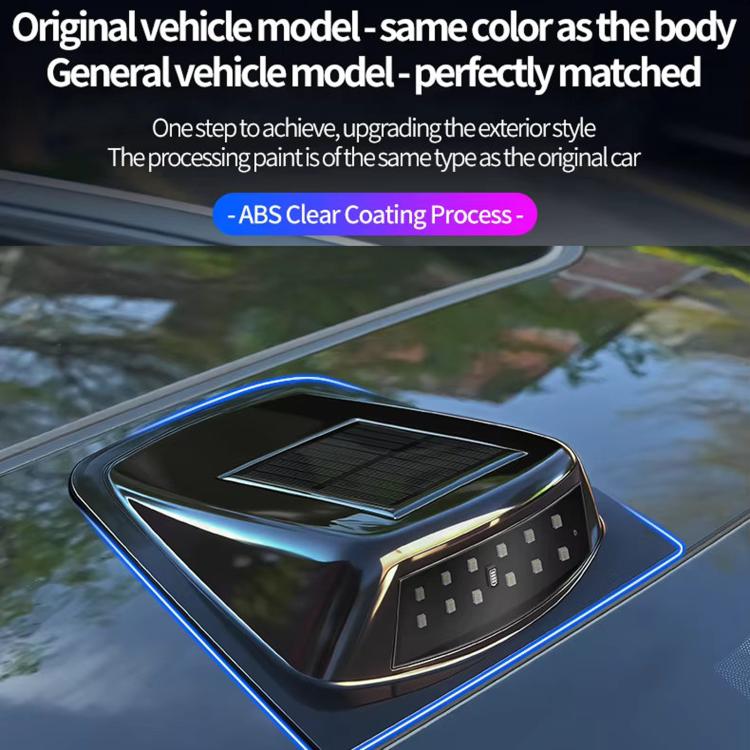 Black solar roof LiDAR cover LED warning light with amber LEDs on car roof