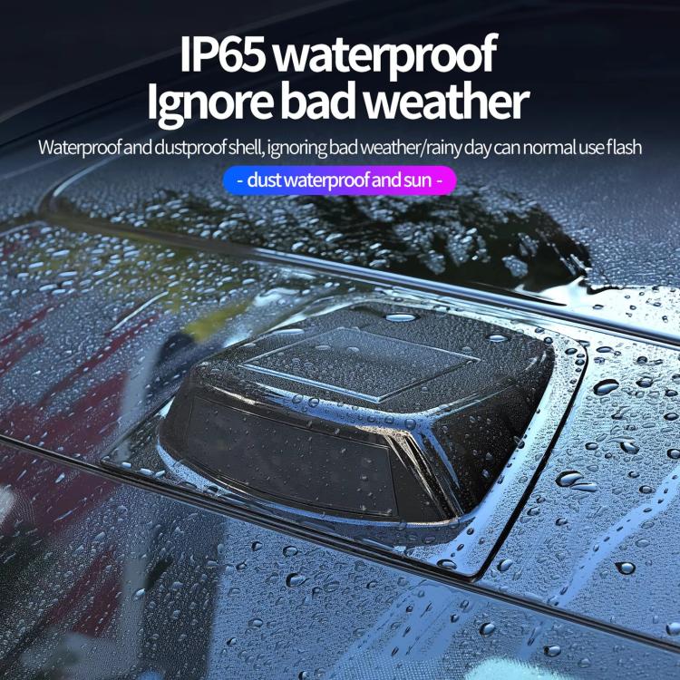 Black car roof solar LED warning light cover with translucent top panel