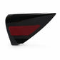 Right-side black taillight trim panel with red rectangular reflector.