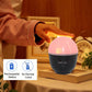 LED eye-caring night light with pink dome glow on a desk