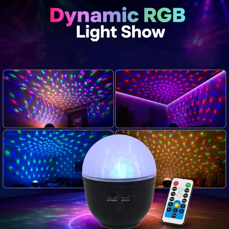 LED eye-caring RGB night light show with dome and multicolor projection effects