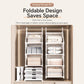 Foldable white plastic hanging storage bin organizer with hanging hooks