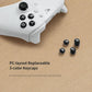 White controller with face buttons and PC layout replaceable 3-color keycaps