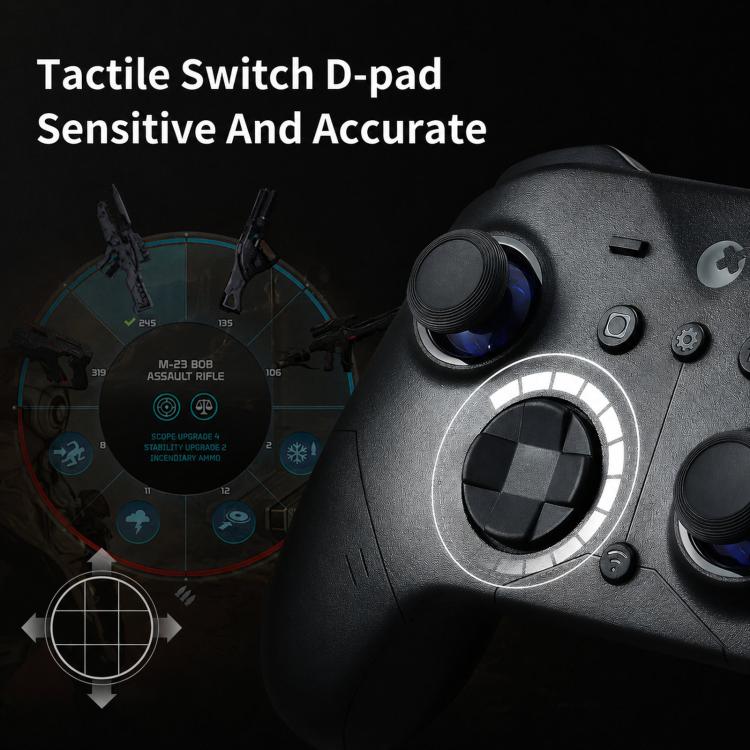 Black ES Pro controller with tactile D-pad and right joystick.