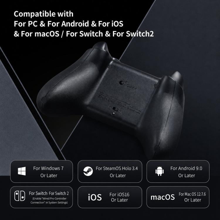 Black e-sports controller with TMR-style joysticks and grip handles