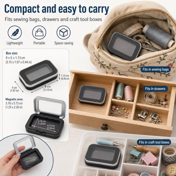 Magnetic Storage Box With Transparent Lid