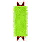 Neon green chenille flat mop refill pad with red mounting clips