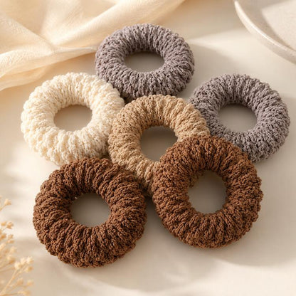 6-Piece Set Thickened Extra-Thick High-Elasticity Hair Tie Seamless Ponytail Headband