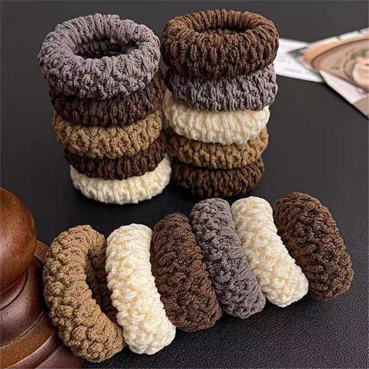 6-Piece Set Thickened Extra-Thick High-Elasticity Hair Tie Seamless Ponytail Headband
