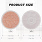 Orange and gray round steam mop pad with mesh backing, front and back shown