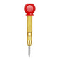Automatic spring center punch tool with red ring grip, gold textured body, pointed tip