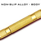 Gold textured non-slip center punch handle with gold collar sections