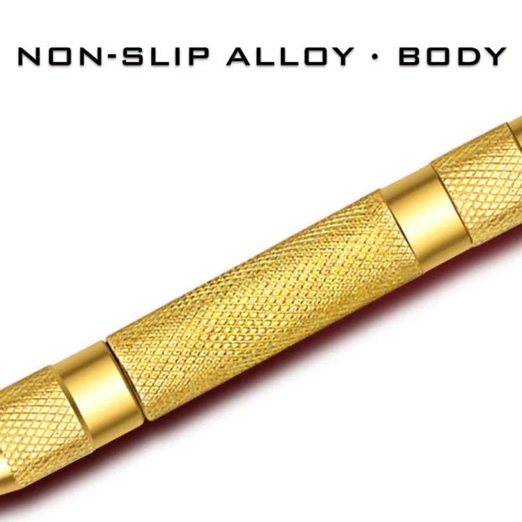 Gold textured non-slip center punch handle with gold collar sections