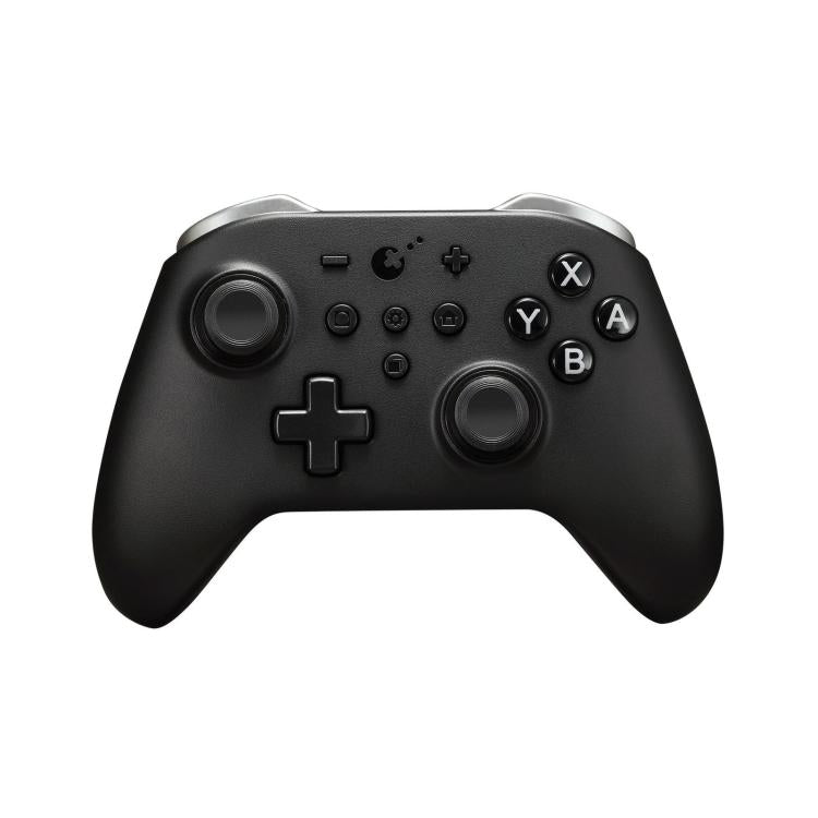 Black wireless game controller with two analog sticks, D-pad, and face buttons