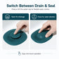 Teal drain cover hair strainer with push center cap for open/close control