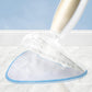 Blue microfiber steam mop pad attached to a steam mop head