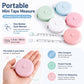 Portable mini retractable tape measures in pastel cases with visible dual-scale tape