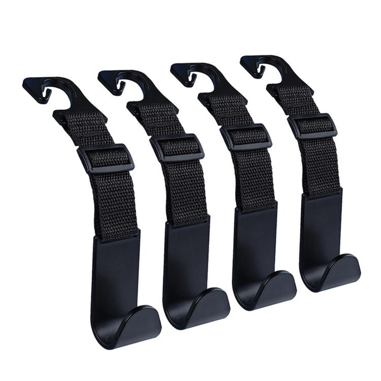 4pcs / Box Car Seat Headrest Webbing Hooks Multi-Functional Mounting Bracket Adjustable Car Hook