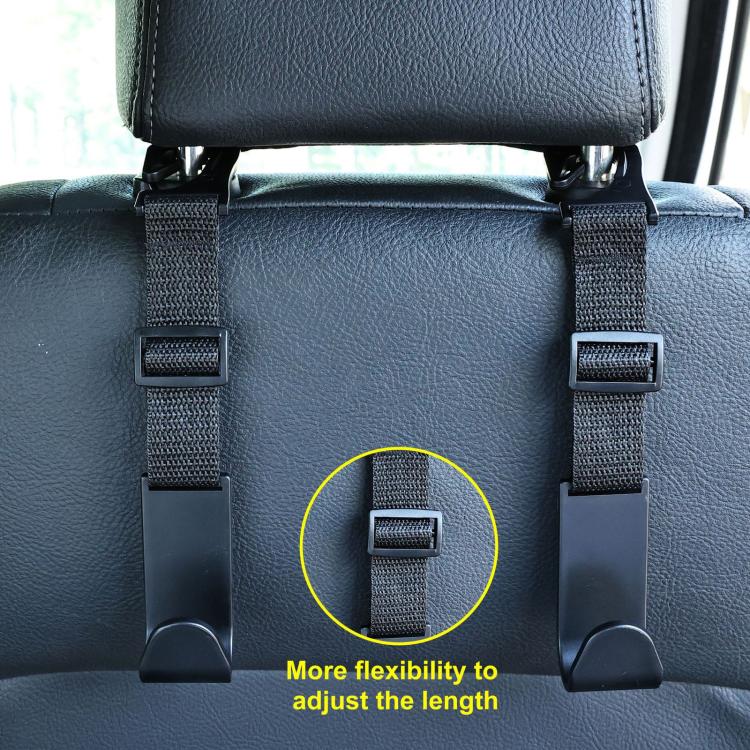 4pcs / Box Car Seat Headrest Webbing Hooks Multi-Functional Mounting Bracket Adjustable Car Hook
