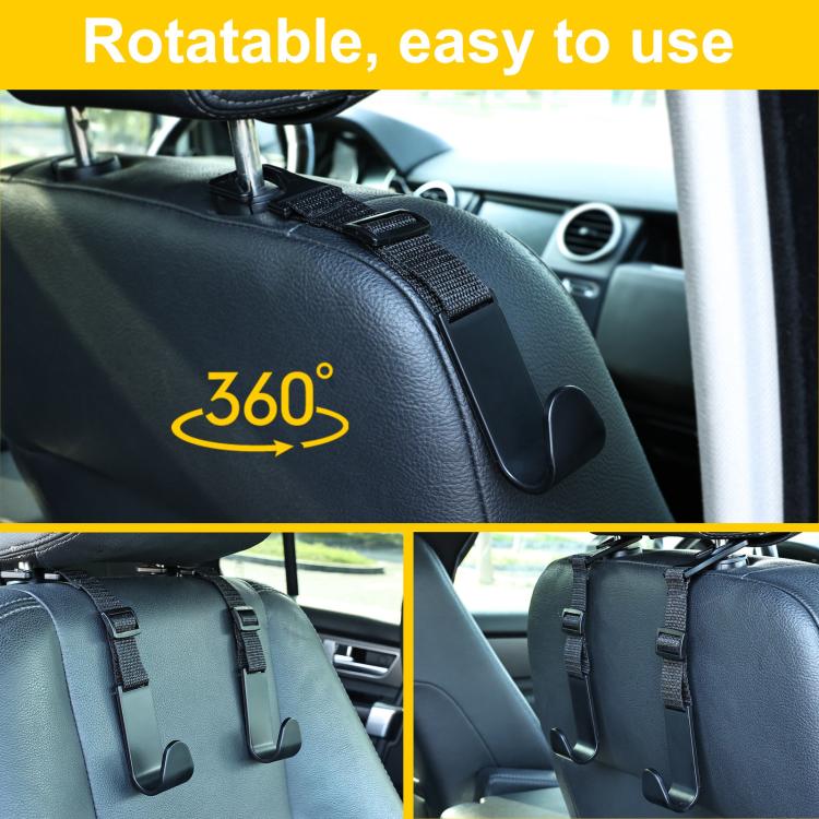 4pcs / Box Car Seat Headrest Webbing Hooks Multi-Functional Mounting Bracket Adjustable Car Hook