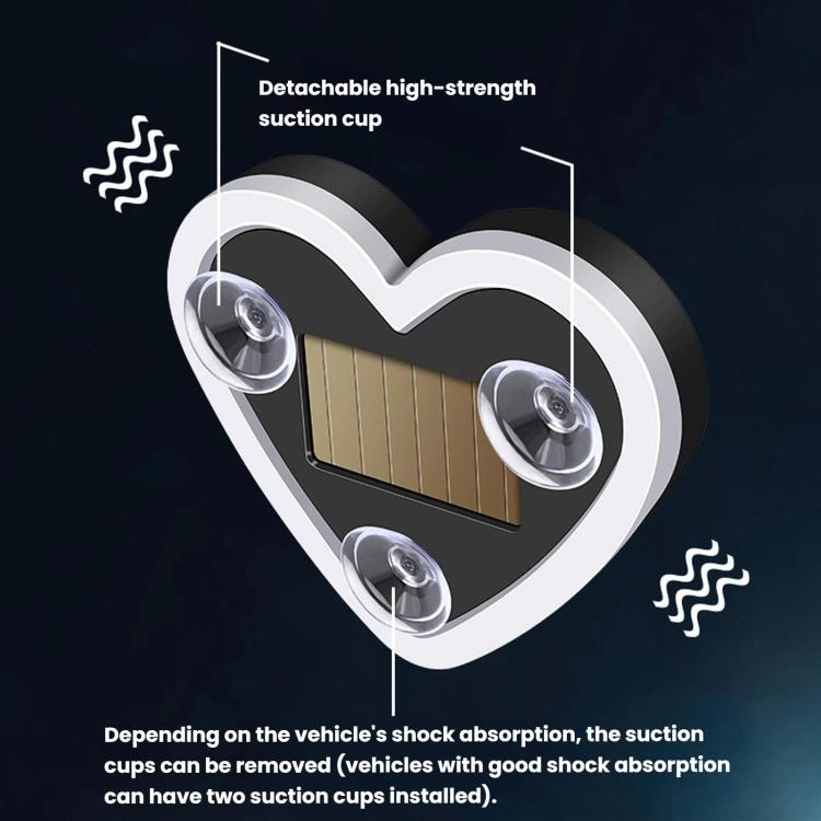 Heart-shaped car ambient light with suction cups for vehicle interior