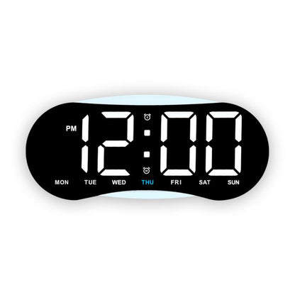 Curved LED Digital Wall Clock Large Display Desk Clock with Ambient Night Light, Day Date Temperature Dimmable for Bedroom Office