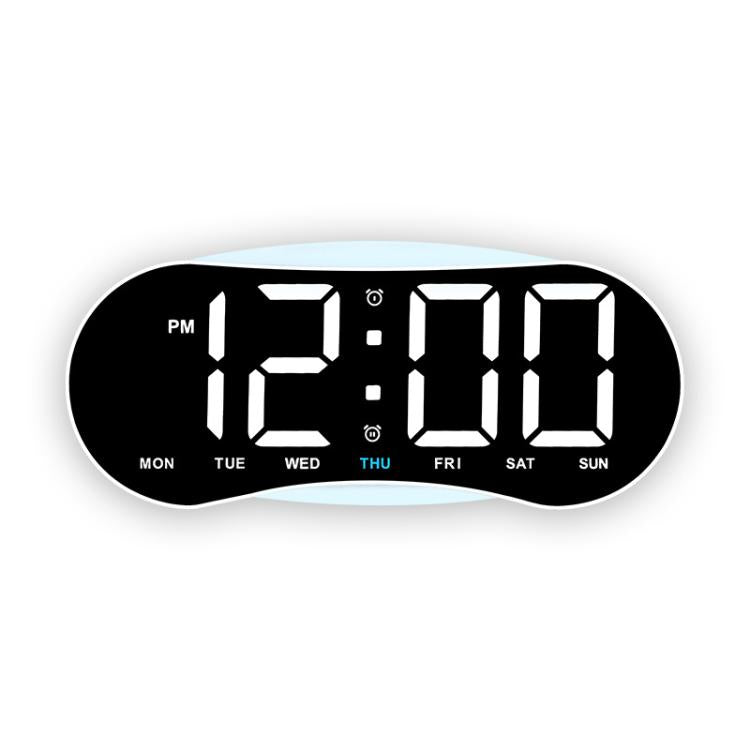 Curved LED Digital Wall Clock Large Display Desk Clock with Ambient Night Light, Day Date Temperature Dimmable for Bedroom Office