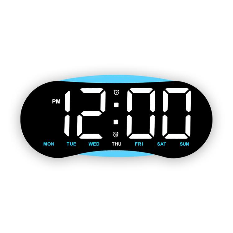 Curved LED Digital Wall Clock Large Display Desk Clock with Ambient Night Light, Day Date Temperature Dimmable for Bedroom Office