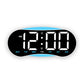 Curved LED Digital Wall Clock Large Display Desk Clock with Ambient Night Light, Day Date Temperature Dimmable for Bedroom Office