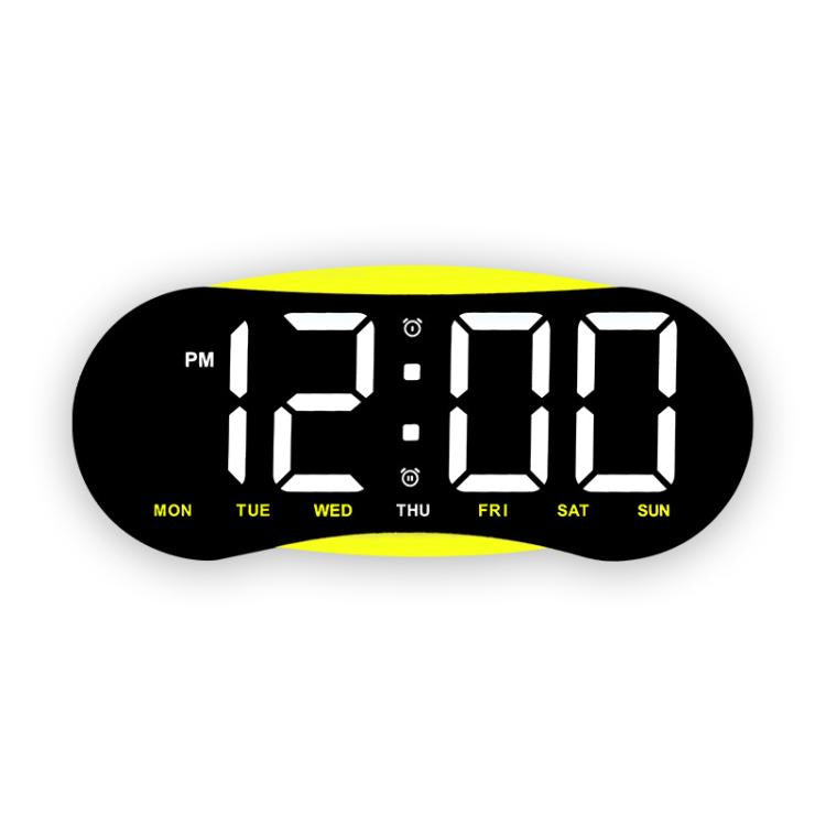 Curved LED Digital Wall Clock Large Display Desk Clock with Ambient Night Light, Day Date Temperature Dimmable for Bedroom Office