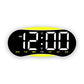 Curved LED Digital Wall Clock Large Display Desk Clock with Ambient Night Light, Day Date Temperature Dimmable for Bedroom Office