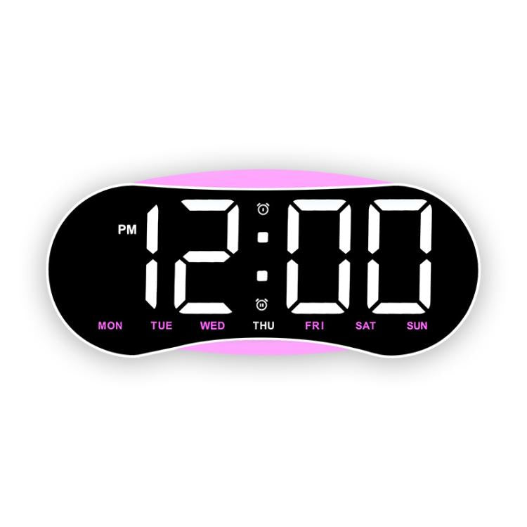 Curved LED Digital Wall Clock Large Display Desk Clock with Ambient Night Light, Day Date Temperature Dimmable for Bedroom Office