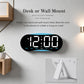 Curved LED Digital Wall Clock Large Display Desk Clock with Ambient Night Light, Day Date Temperature Dimmable for Bedroom Office