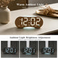 Curved LED Digital Wall Clock Large Display Desk Clock with Ambient Night Light, Day Date Temperature Dimmable for Bedroom Office