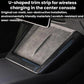 U-shaped wireless charger bezel trim with carbon fiber finish and blue accents