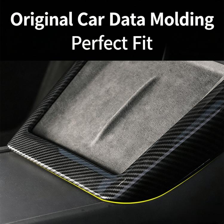 U-shaped wireless charger bezel trim, carbon fiber surround with blue accent line