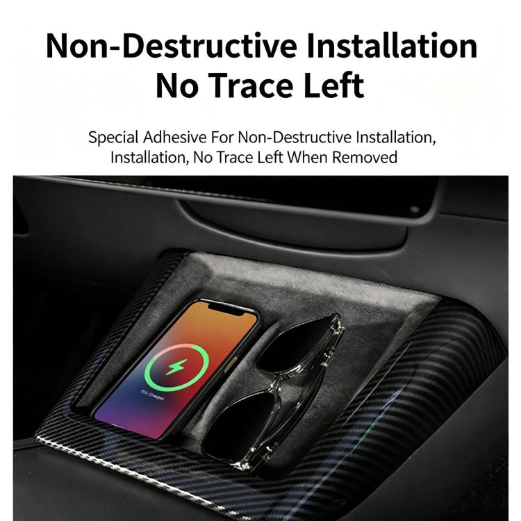 U-shaped wireless charger bezel trim with carbon fiber surround for phone charging