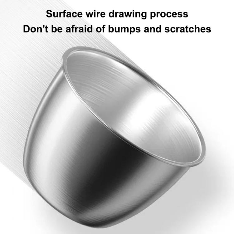 Stainless steel mini sauce cup with domed rim and smooth brushed finish