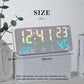 Digital wall clock with multicolor LED time display and size markings (350 mm)