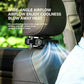 Black USB car seat fan mounted on seat headrest, wide airflow cooling stream